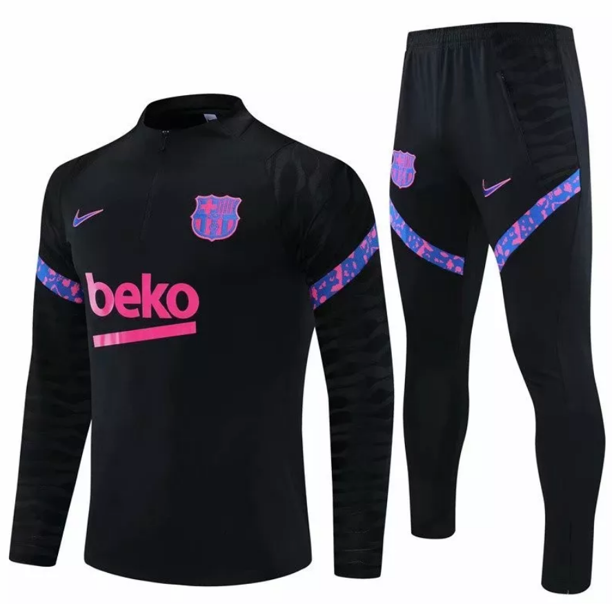 2021/22 Barcelona Black Training Kits Sweat Shirt with Trousers